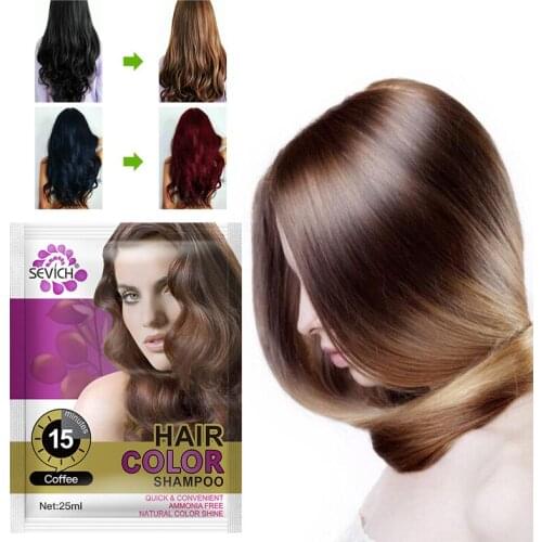 5 Colors Hair Dye Shampoo 30 Minute Hair Dye Cream Pure Plant Natural Organic Long-lasting Easy to Use Salon Hair Beauty Care