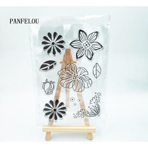 PANFELOU flower leaves Transparent Clear Silicone Stamp/Seal DIY scrapbooking/photo album Decorative clear stamp sheets