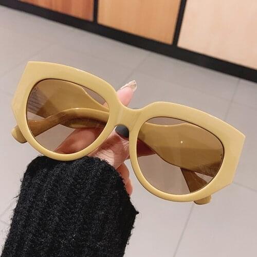 20201 New Luxury Brand Oversized Cat Eye Sunglasses For Women Retro Elegant Gradient Black Yellow Sun Glasses Female Big Eyewear