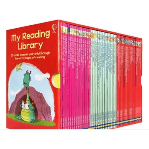 4-12 year Childrens English Learning textbook early education book english Picture Book My second Reading Library 50 books/set