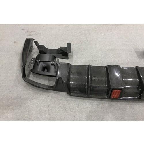 Carbon Fiber Rear Bumper Lip Diffuser with Exhaust Muffler Tips for Benz C238 E200 E300 E63 AMG Coupe Sport 2017-2019 B Style