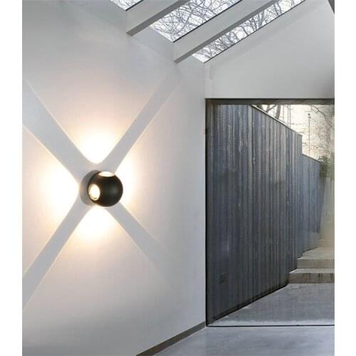 4pcs Outdoor Waterproof Wall Lamp Modern Minimalist Round Ball Cross LED Wall Lamp 8w Hot Home Lighting Aluminum Wall Lamp