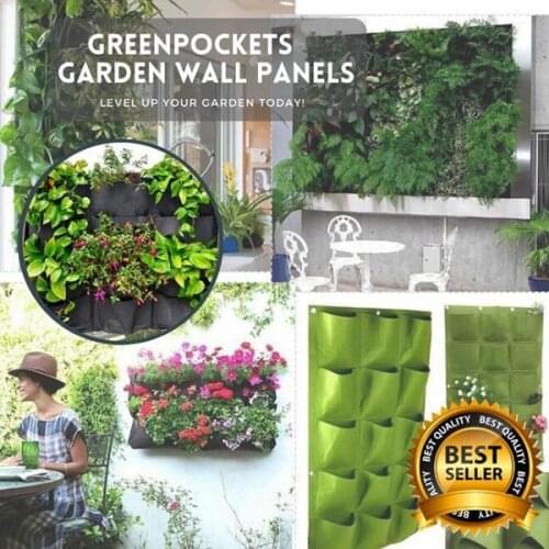 Vertical Hanging Felt Wall Plant Pot Easy Install Garden Flower Planter Indoor Outdoor Growing Bag Free Cut Planting Accessory