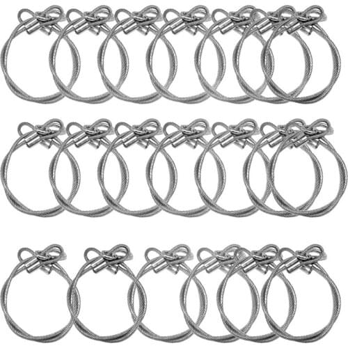 20pcs/lot 85cm Stainless Steel Rope Loading Weight 40kg Wire Safety Cables With Looped Ends For Securing Stage Lighting