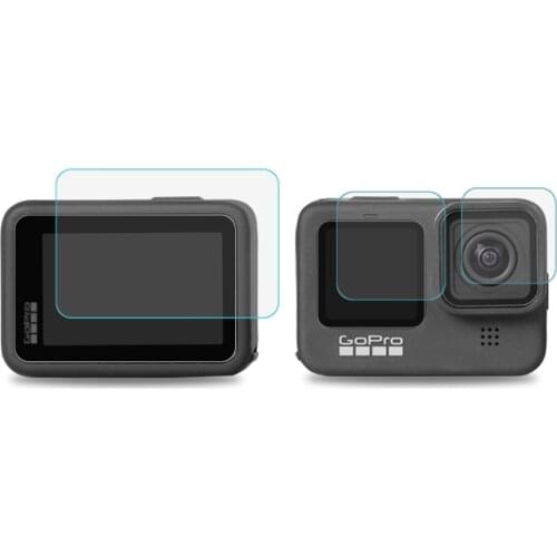 For GoPro Hero 9 Screen+Lens Films Protector Camera 9H Tempered Glass For Hero9 Black Accessories Protective Cover 1Set/2Set