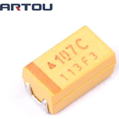 100PCS Chip Tantalum Capacitor C size 6032 SMD C 16V 100UF C 107C