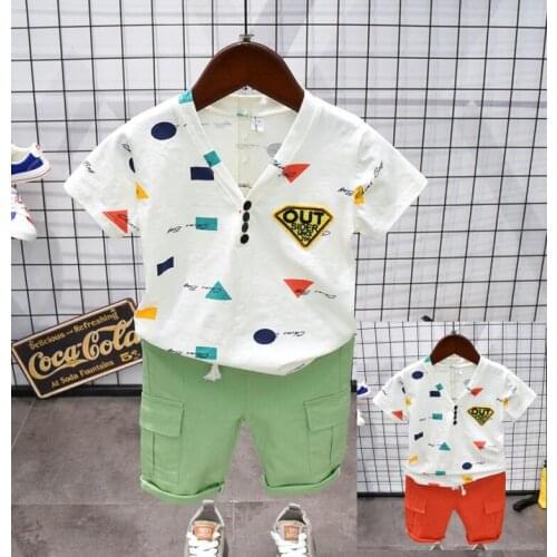 Children Clothing 2019 Summer boys Clothes T-shirt + shorts pants 2pcs Outfit Kids Boys Clothes Suit 2-6years