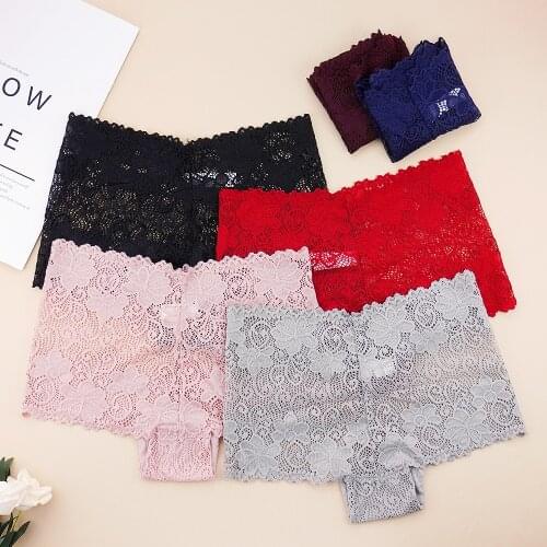 3 Pcs Lots Lace Panties Women Female Sexy Underwear Hollow Out Underwear Women Panties Boy Short