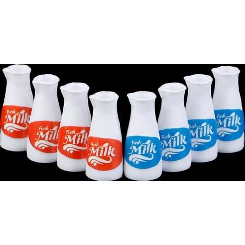 4Pcs/lot 1/12 Dollhouse Miniature Milk Dolls House Kitchen Accessories Decoration