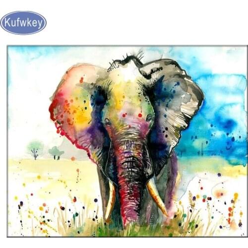 5D Diy Diamond Painting watercolor elephant Diamond Embroidery Paintings By Number Needlework Diamond Mosaic Craft Wall Sticker