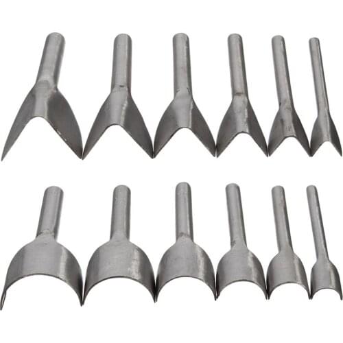 New Leather Craft Tools Half Round V Shaped Cutter Punch Leather Handmade Craft Tools Punching Hand Tools 6Pcs/set 15mm-40mm