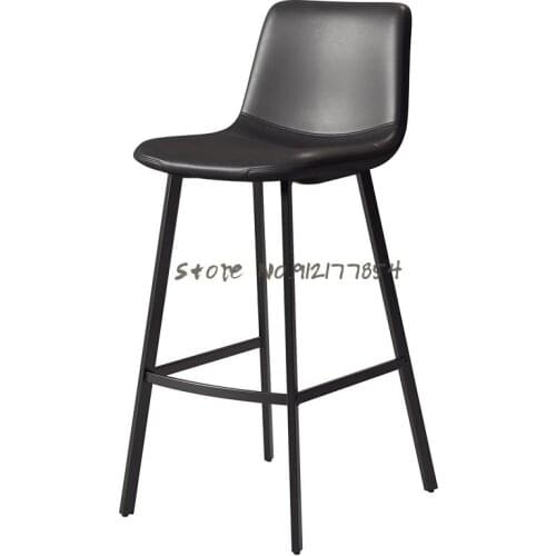 Bar Chair Modern Minimalist Light Luxury Home High Stool Chair Nordic Backrest Front Desk Chair Net Red Iron Bar Chair