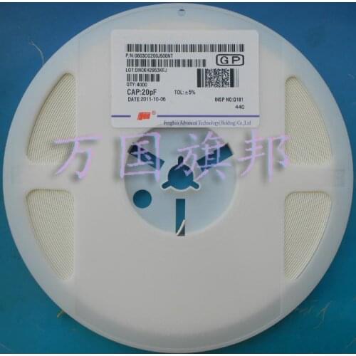 Free Delivery. Patch capacitance 0603 pf 20 pf 50 v a plate of 4000 only 5