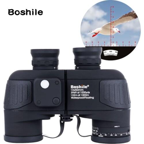 Boshile 10X50 With Compass Waterproof HD Binoculars Outdoor Tourism Navigation Telescope Three Colors Bioculars For Hunting