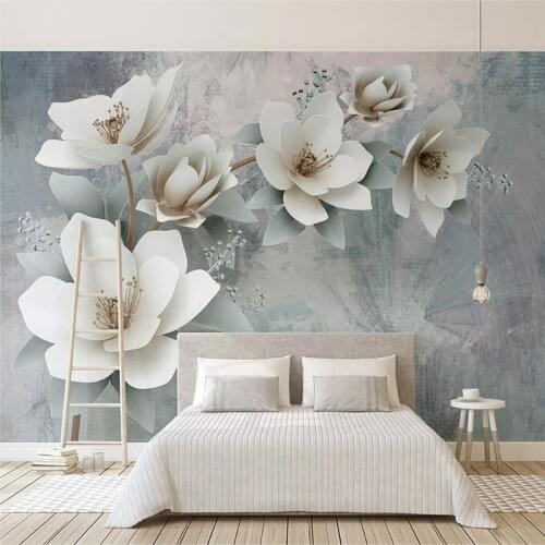 Photo Wallpaper 3D Fashion Flowers Wall Painting European Style Retro Romantic Living Room Bedroom Background Wall Painting 3 D