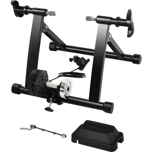 HOMCOM Rodillo entrenamiento bicicleta color negro acero cicloentrenador bici con Cable de Resistencia 5