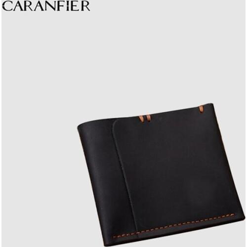 CARANFIER Mens Card Bags Crazy Horse Leather Mens Wallets Coin Purse Credit Card Holder Bag Women Purses Unisex Business Wallets