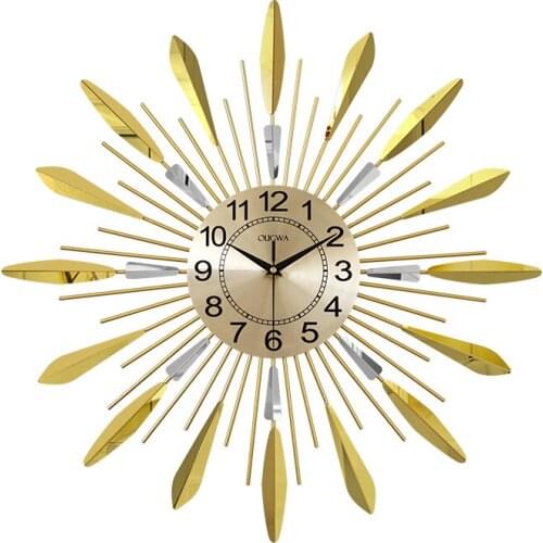 Art Luxury Wall Clock Large Modern Design Golden Silent Creative Living Room Wall Clock Nordic Relogio Parede Home Decor DL60WC