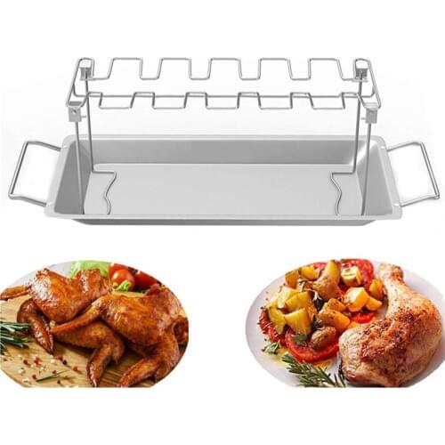 Stainless Steel Barbecue Bracket Chicken Wing Leg RackBBQ Dishes for Grill Smoker Picnic Holder Cooking Tools