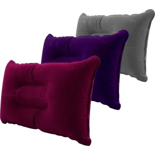 Portable Fold Outdoor Air Inflatable Pillow Camping Hiking Cushion Break Rest Sleep Travel Plane Worldwide soft pad Hot