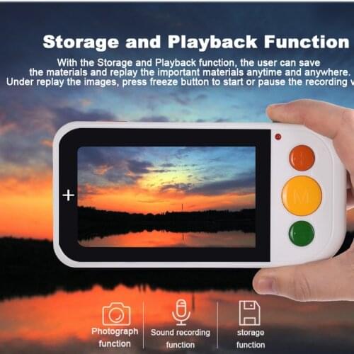 Portable Magnifying Glass 4.3 Inch Electronic Visual Aid Magnifying Glass with LED Light Adjustment Visual Aid Students Elderly
