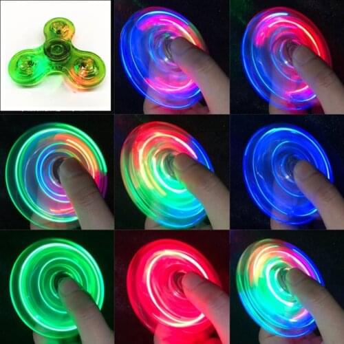 Transparent LED Light Fidget Spinner Hand Top Spinner EDC Spiner Finger Stress Relief Toys Kids Adult Toy