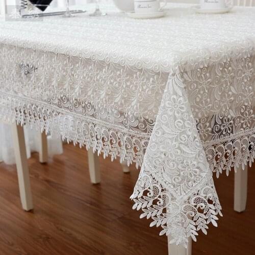 Victorian rectangular lace tablecloth floral Top quality white wedding gift beautiful vintage classic square