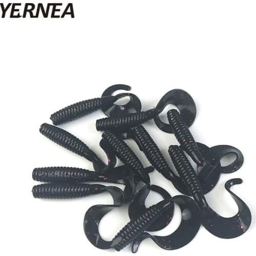 Yernea 10pcs/Lot 6cm 1.9 g Silicone Soft Baits Fishing Lure Soft Lure Worm Shrimp Fishing Tackle artificial Tail Maggots