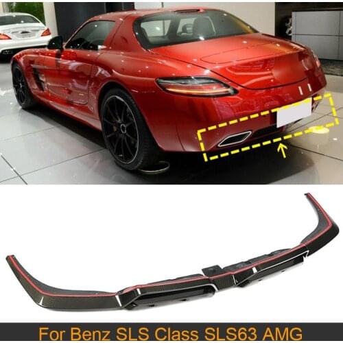 SLS63 Carbon Fiber Rear Bumper Diffuser Lip Spoiler for Mercedes-Benz SLS Class SLS63 AMG 2010-2013 Car Spoiler