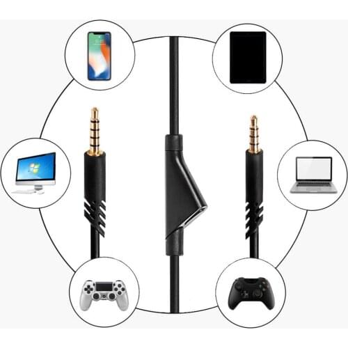 Replaced Audio Earphone Cable with Button Mute Function for Astro A10 A40 G233 Gaming Headset Accessories