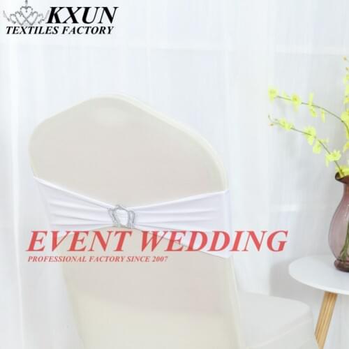 High Quality Lycra Spandex Chair Cover With Free Crown Buckle Lycra Chair Band For Wedding Event Decoration