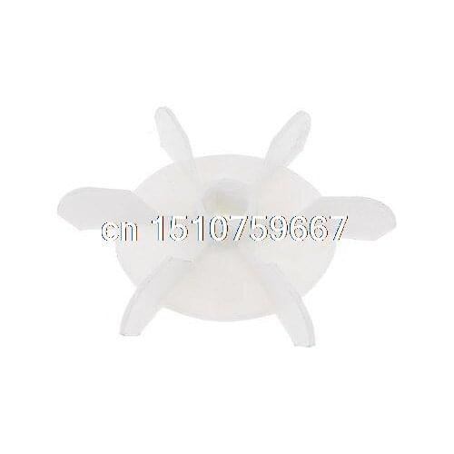 Replacement White Plastic Inner Dia 0.6" Six Impeller Motor Fan Blade