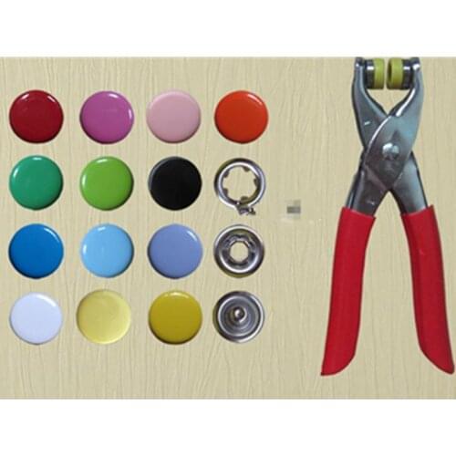 10 Colors 10mm Mixed colors Capped Prong Snap Buttons Fasteners Press Studs Poppers +plier tool