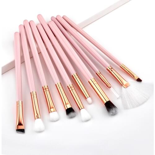 10 pcs black pink Eyeshadow Brush Set Professional Makeup Brushes Eyebrow Eyeliner Lip Brush Make Up Cosmetic Beauty Tools