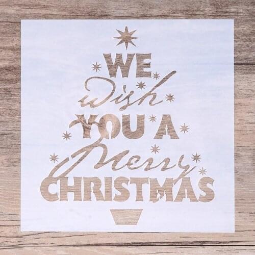 13 cm DIY Craft Wish You a Christmas Stencil For Painting Scrapbooking Stamping Album Decorative Embossing Paper Cards