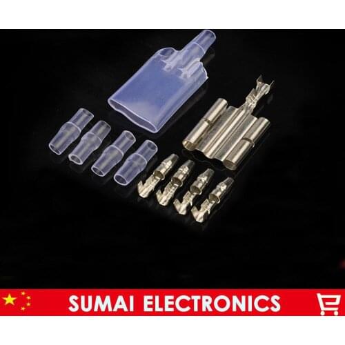 4 male to 1 Bullet Plug 3.5mm 4 Pin/way male and female with sheath,terminal Pin for car motorcycle electrombile ect