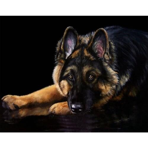 5d diamond painting german shepherd pattern full square animal diamond cross stitch dog crystal mosaic 3d diamond art craft