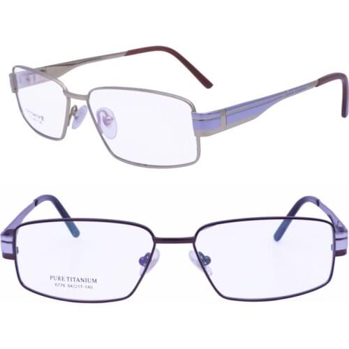 6776 high quality designers pure titanium fullrim IP vacuum color coating durable vintage shield precription glasses for men