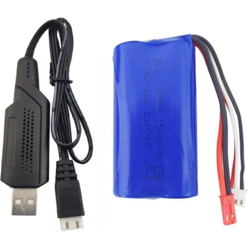 7.4V 1500mAh Battery With Charger For UD1601 UD1602 SG1603 SG1604 1: 16 4WD High Speed Drift Car Spare Parts