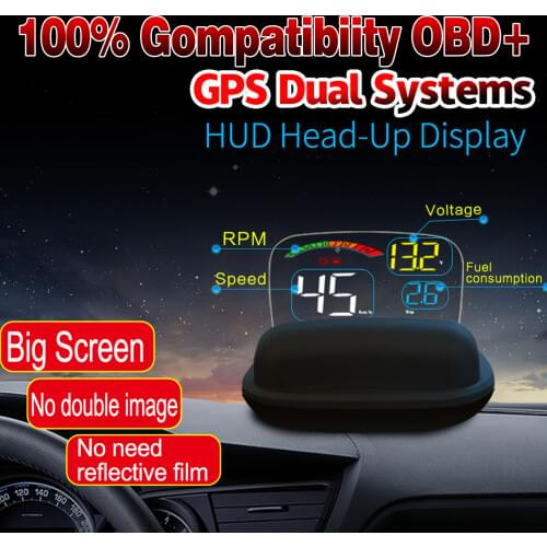 Car Head Up Display OBD Digital Meter Alarm Speed Water-Temp Digital Universal Safe HD Monitor For Vehicle