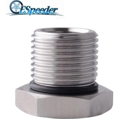 ESPEEDER Stainless Steel 1/2-28 To 13/16-16 Oil Filter Threaded Adapter Threaded Screw Adapter