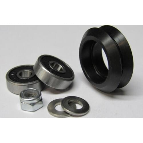 Delrin Dual V Wheel Kit for 20mm extrusion linear rail CNC 3D printer, OX