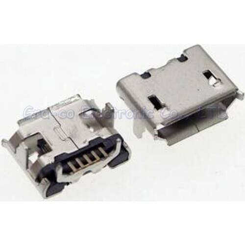 50pcs Micro USB 5Pin Jack Tail sockect, Micro Usb Connector port with horn