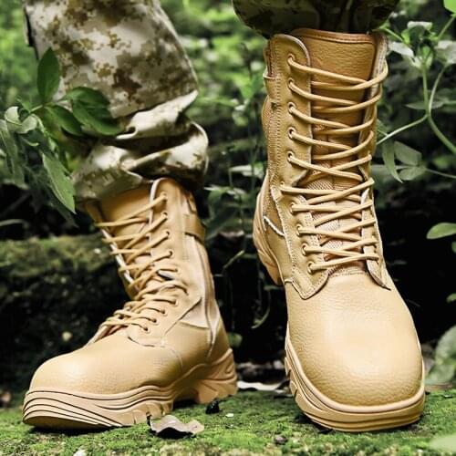 Leather oxford boot altos sneakers military fashion top tenis black brown safety high Security High men man Winter boots ankle