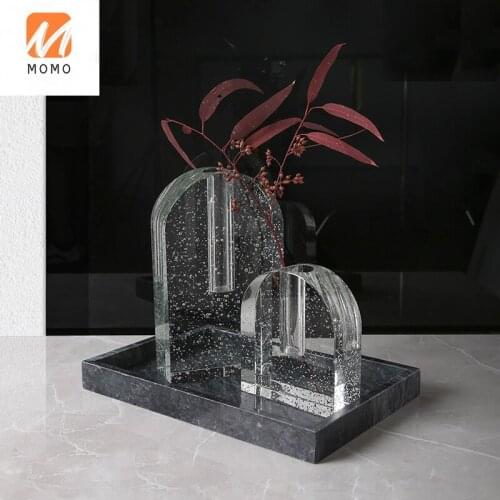 Creative and Slightly Luxury Vase Decoration Modern Minimalist Narrow Opening Crystal Bubble Room Dried Flowers Flower