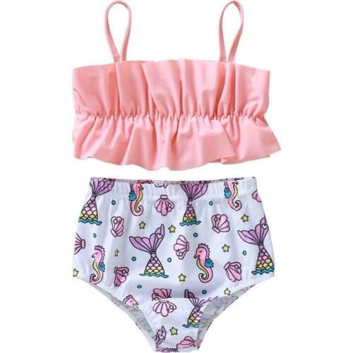 Baby Girls Animal Pattern Clothing Set Toddler Kids Swimwear Swimsuit Bikini 2pcs Set Bathing Beachwear 0-18 Months