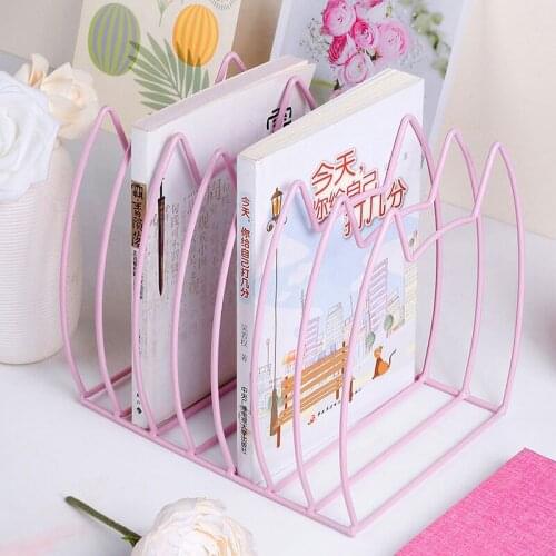 Creative Cat Metal Book Magazine Bookends Books Stand Holder Bookshelf Desktop Storage Organizer Shelf