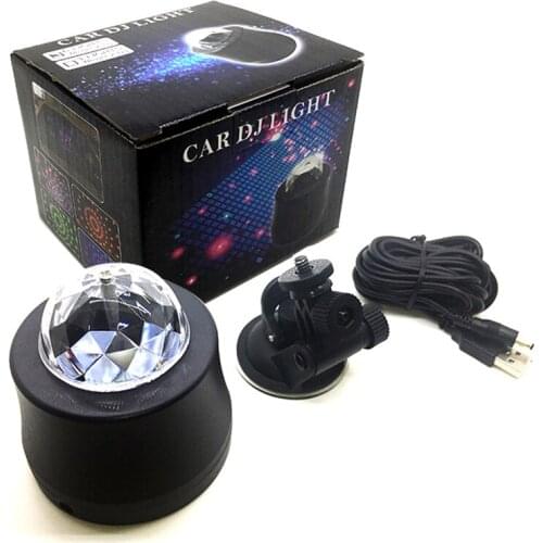 USB Mini Voice-Activated Magic Ball Light, Car Interior Disco Ball Light, Portable Strobe Light, LED Car USB Atmosphere Light