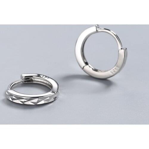 Minimalist Small Earring 925 Sterling Silver Jewelry Simple Smooth Surface Round Hoop Earrings for Couple Unisex Accessory
