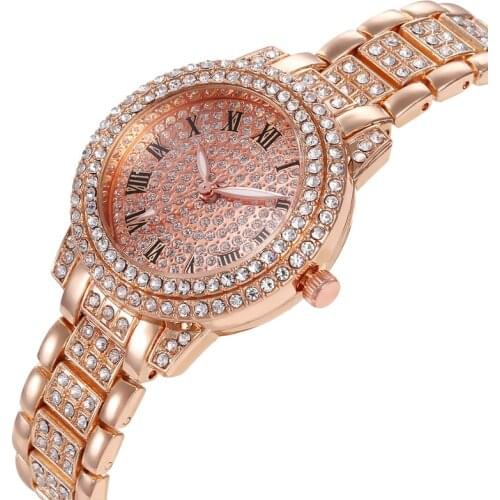Newest Ladies Student Starry Quartz Watch Fashion Casual Steel Strap Rhinestone Alloy Watch Cheap Promotion Women Gift Clock